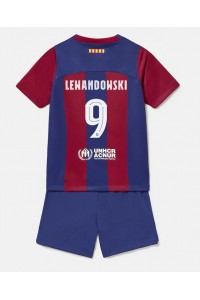 Barcelona Robert Lewandowski #9 Babytruitje Thuis tenue Kind 2023-24 Korte Mouw (+ Korte broeken)